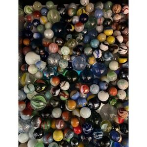 VTG Mystery Marbles Lot Glass‎ Collection Various Styles 1 shooter and 30 smalls